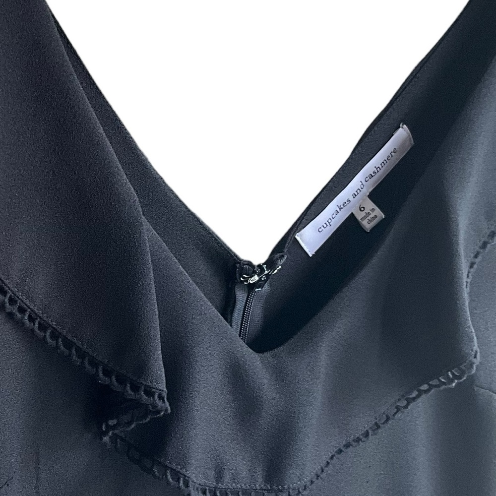 Cupcakes and Cashmere Black Lima Jumpsuit Ruffles Pockets Modern Minimal… - Picture 12 of 16